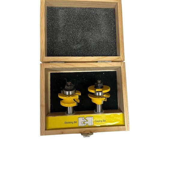 Woodworking Router Bits Set 2 Pieces Glue Joint Bit / Ogee Raised Panel Bit - Picture 2 of 5